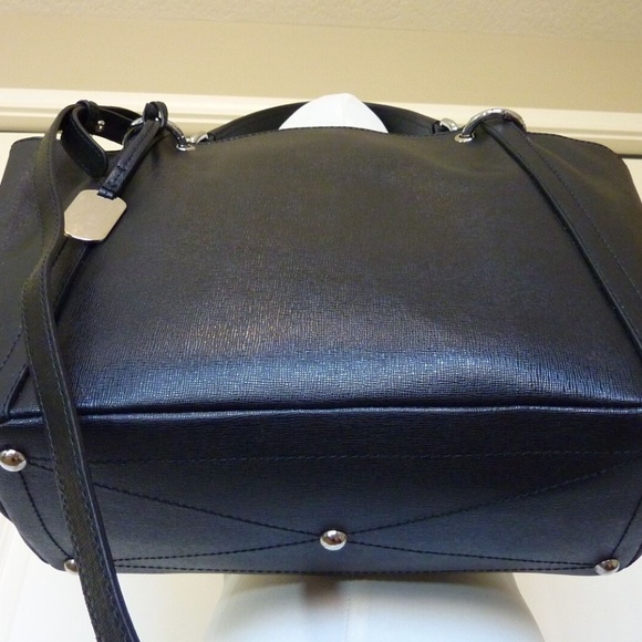 NEW FURLA Zaffiro Black Saffiano Leather Convertible Tote Bag - AUTHENTIC FURLA - Picture 11 of 16